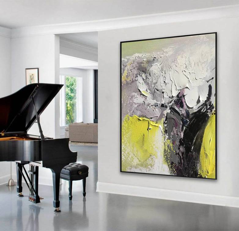 Black Modern Office Abstract Canvas Artwork 0E6BY wall art